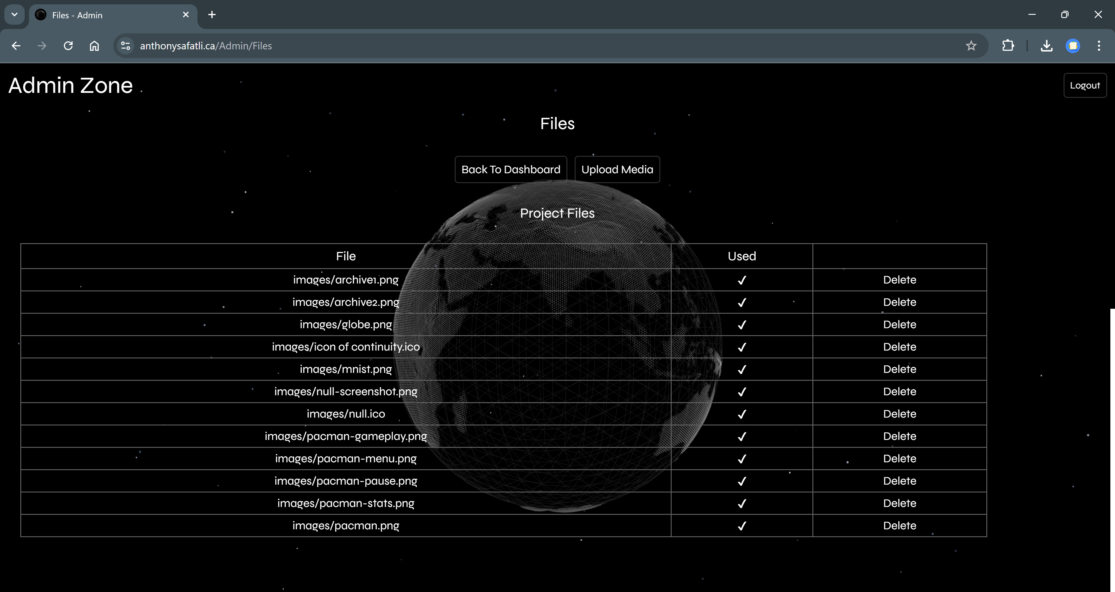File Dashboard Screenshot