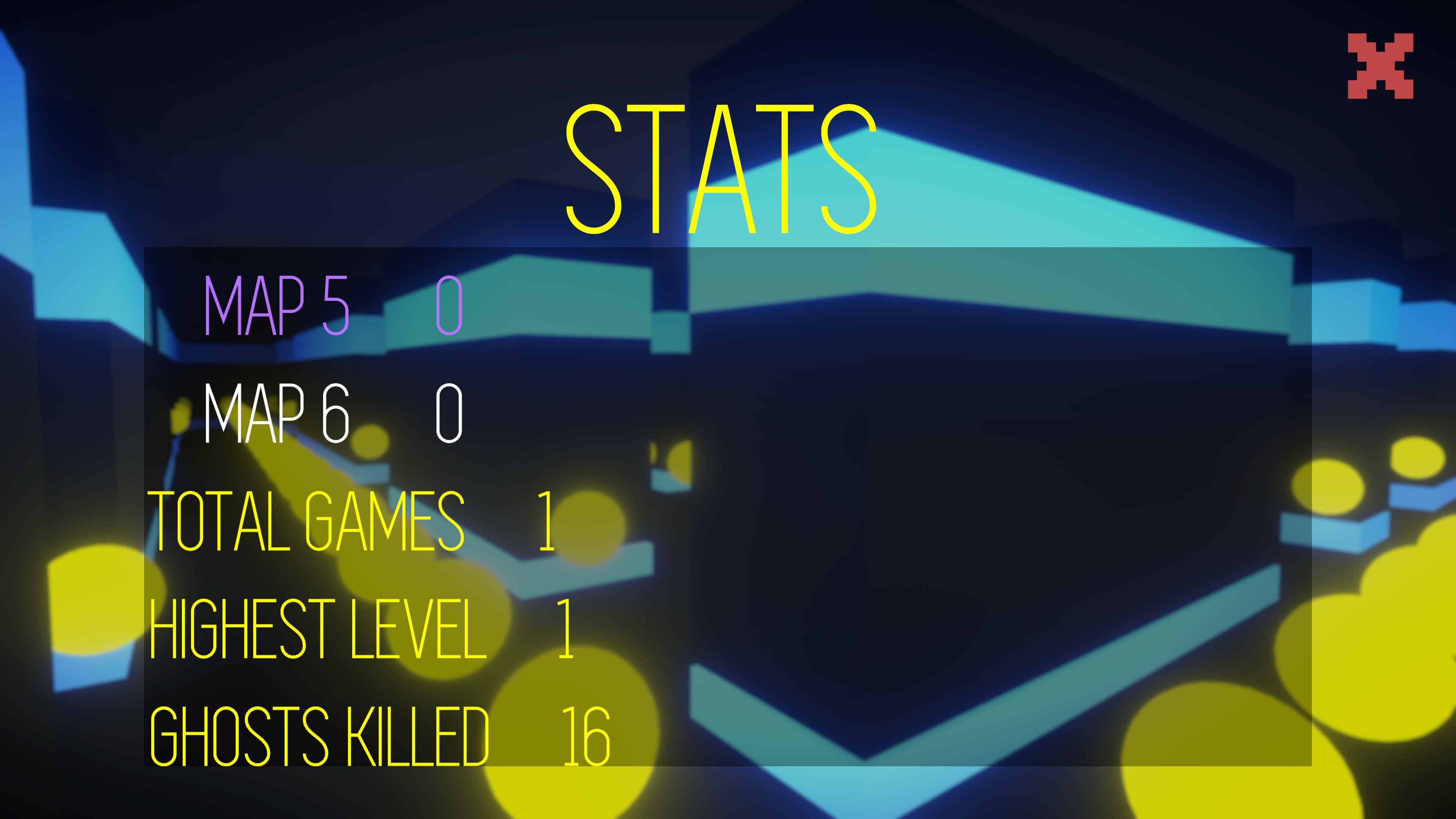 Stats manu for PacMan 3D